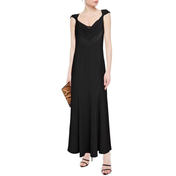 DVF Drape panel chiffon and satin-crepe Gown - Picture 1 of 12